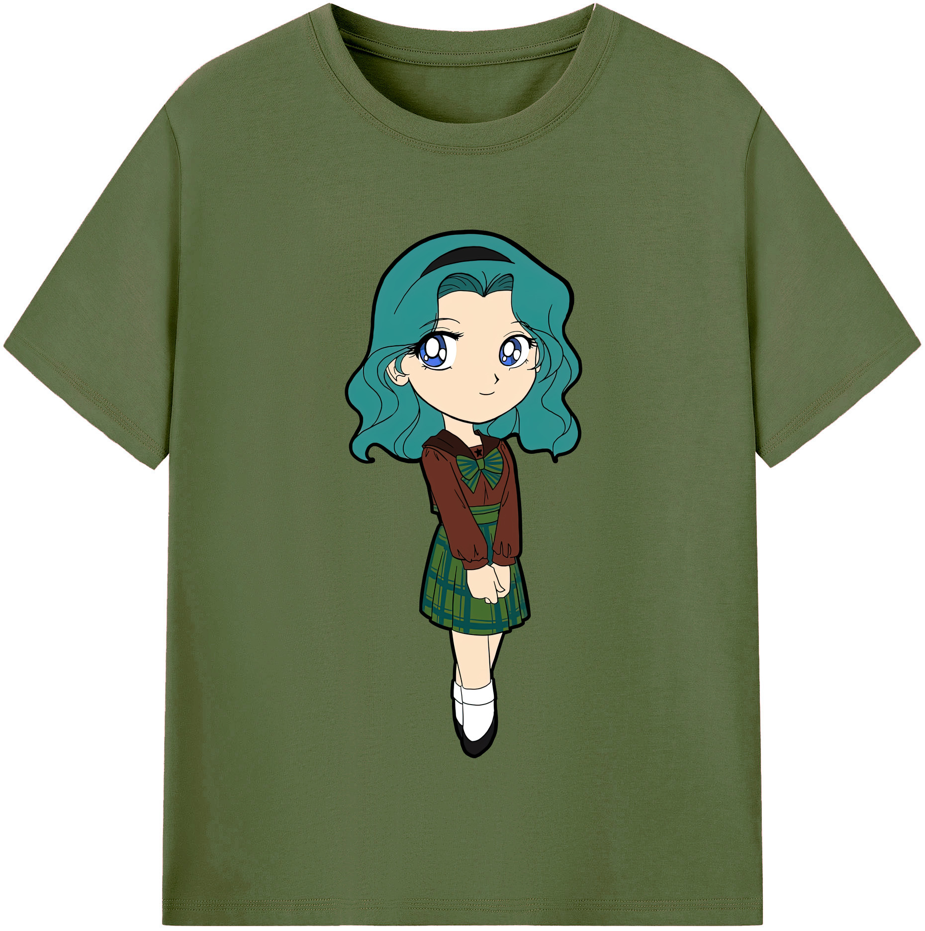 （画像用） 美少女戦士セーラームーン 海王 みちる（かいおう みちる） Sailor Moon Kaiou Michiru 綿100％半袖Tシャツ（フロントプリント）